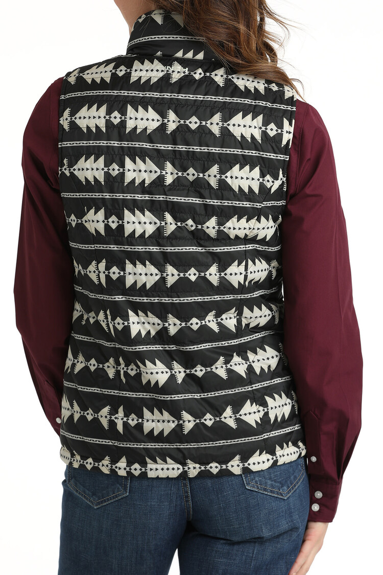 Cinch Womens Reversible Grey Aztec Vest
