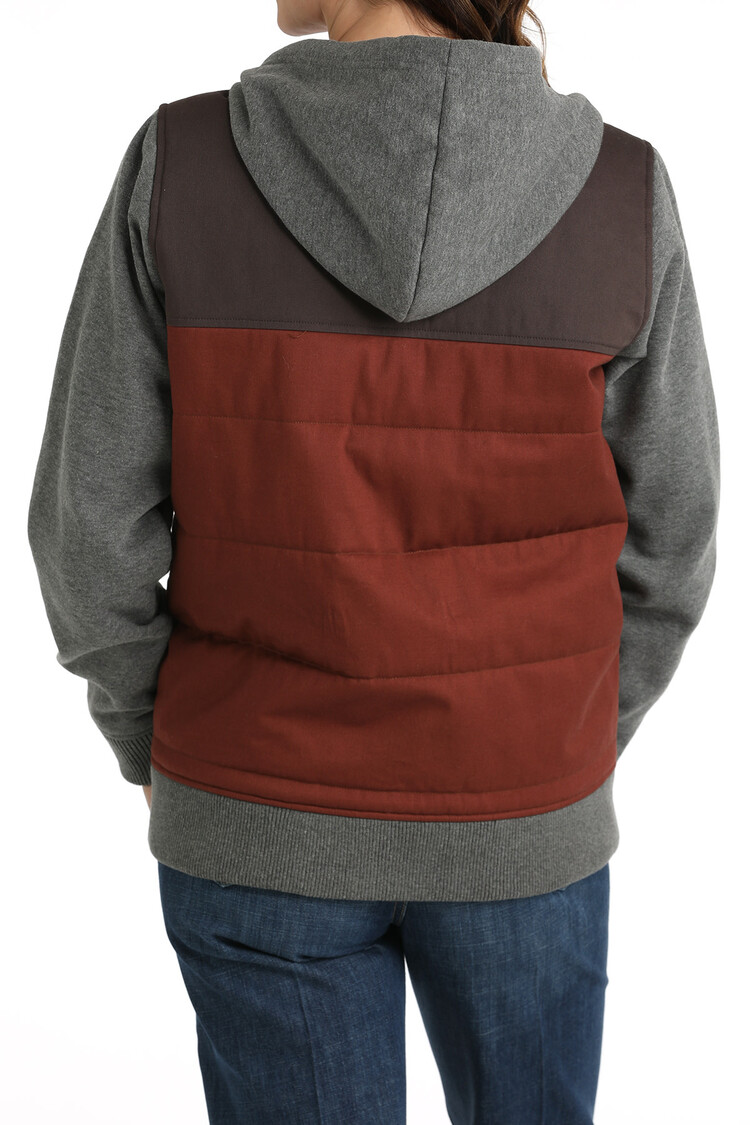 Cinch Canvas Hoodie Jacket Gray/Burgundy