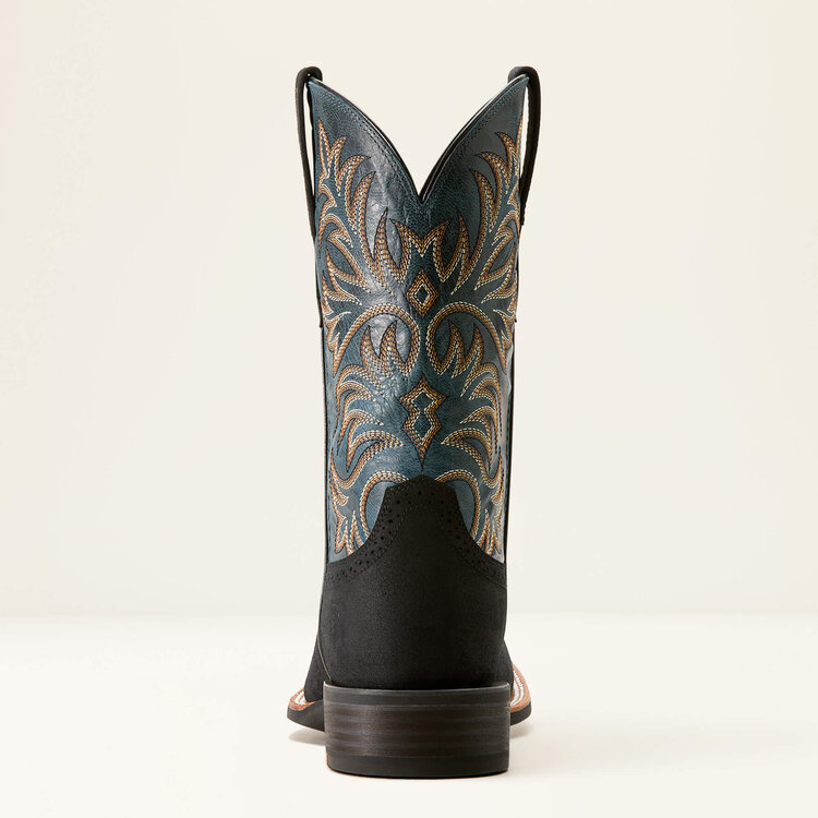 Ariat Oakwood Cowboy Boot Black Suede/Dirty Denim