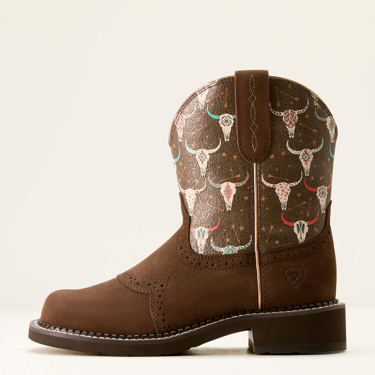 Ariat Fatbaby Heritage Farrah Boot Barley/Boho Skull Print