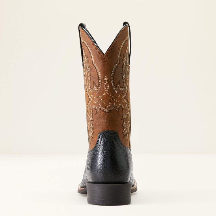 Ariat Sport Stratten Cowboy Boot Black Adobe/Weathered Chestnut