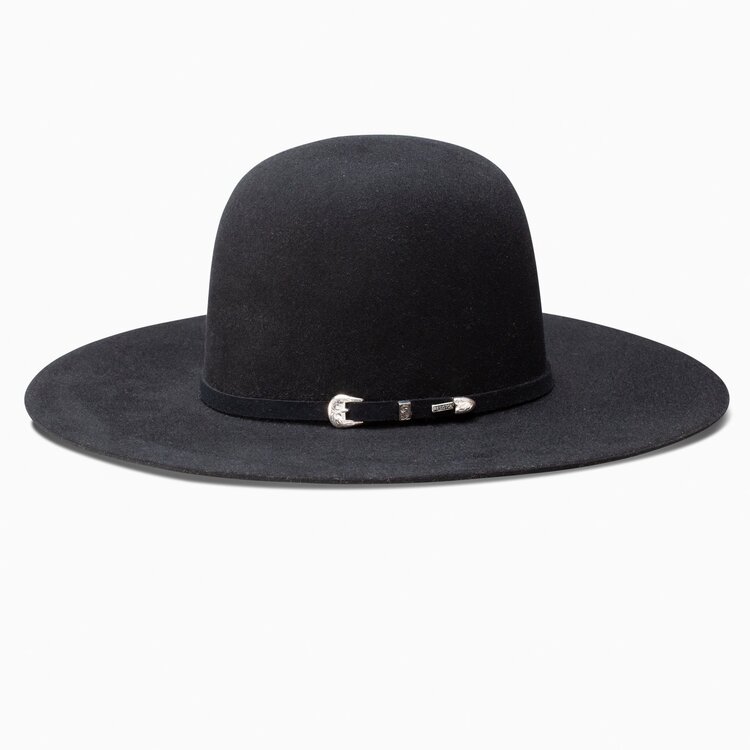 Resistol 6X Midnight Flat Brim Open Crown Hat Black