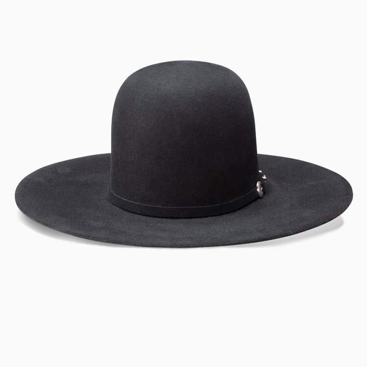 Resistol 6X Midnight Flat Brim Open Crown Hat Black