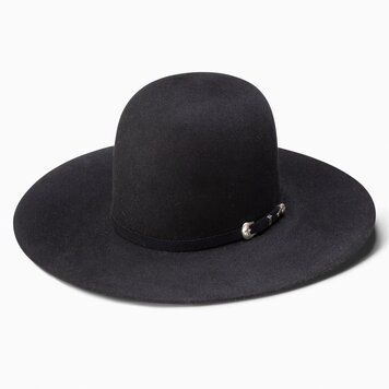 Resistol 6X Midnight Flat Brim Open Crown Hat Black