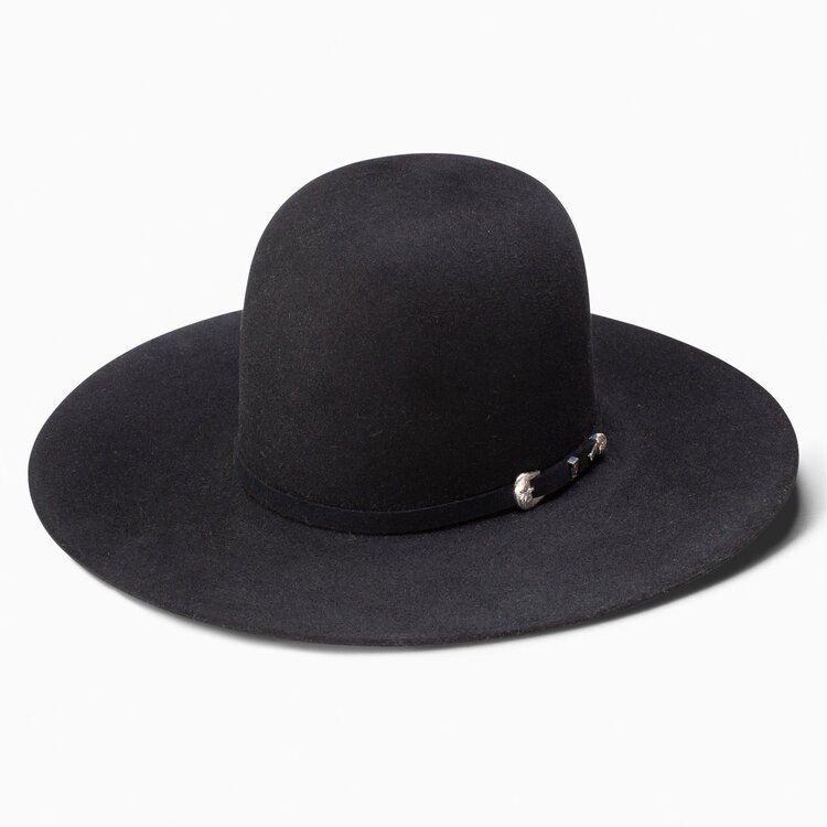 Resistol 6X Midnight Flat Brim Open Crown Hat Black
