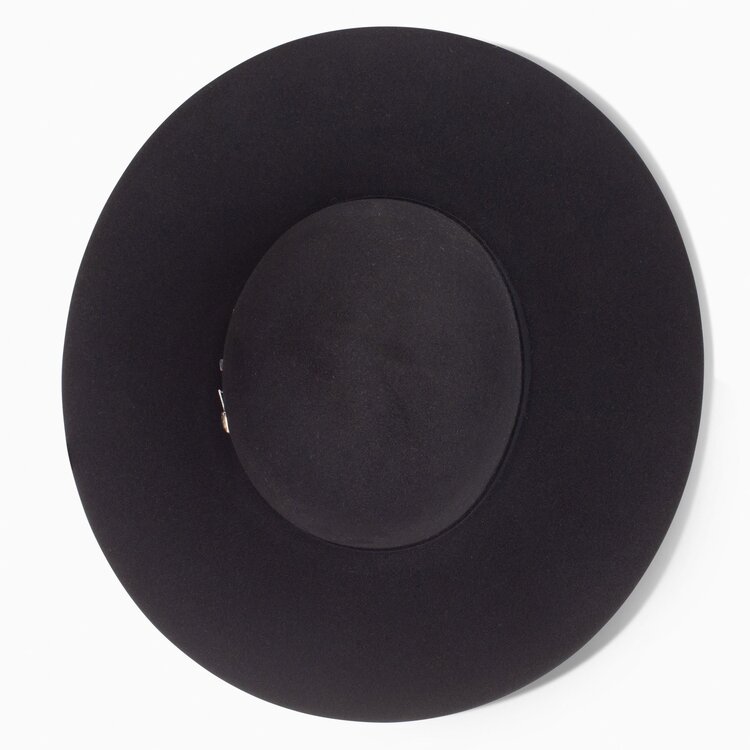 Resistol 6X Midnight Flat Brim Open Crown Hat Black