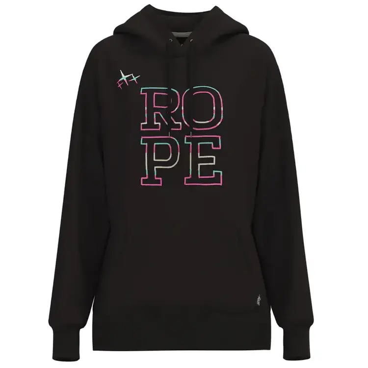 HOOey Ladies Rope Like A Girl Black with Logo Hoodie