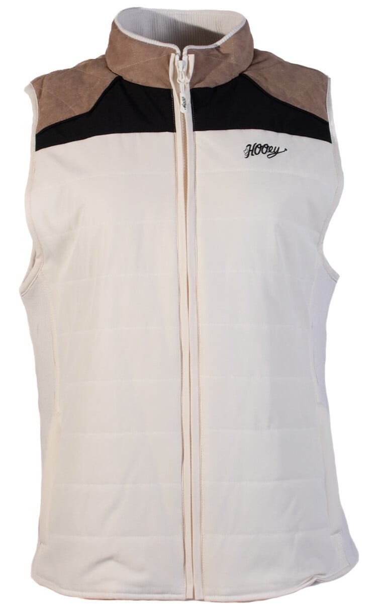HOOey Ladies Packable Vest Cream w/Tan & Black