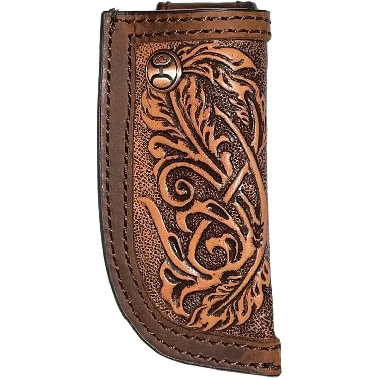 HOOey Phoenix Hand Tooled Knife Sheath Brown/Tan