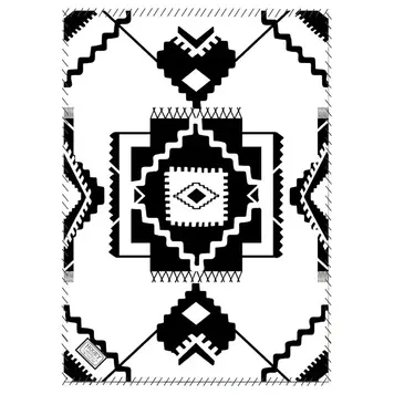 HOOey Whiteriver Fleece Blanket White/Black Aztec