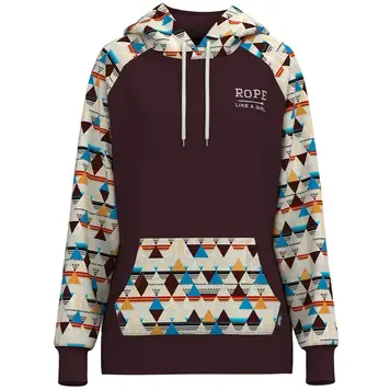 HOOey Rope Like A Girl Maroon/Aztec Hoody
