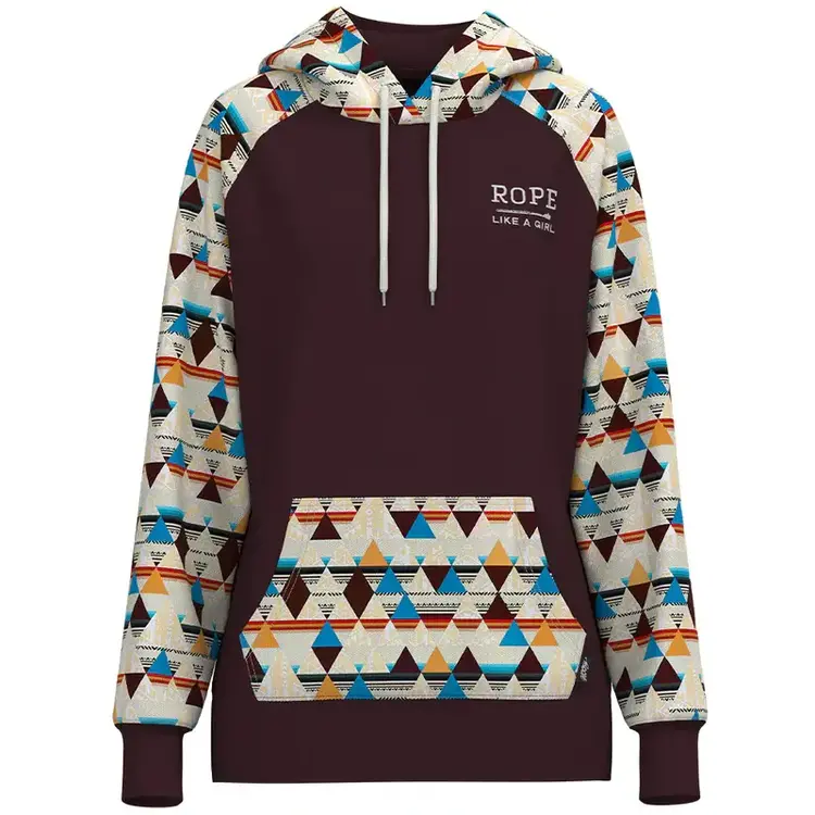 HOOey Rope Like A Girl Maroon/Aztec Hoody