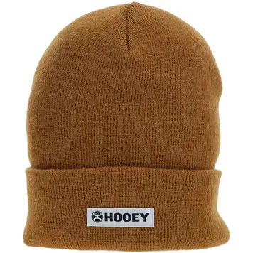 HOOey Hooey Beanie Tan w/White & Black Patch