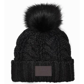 HOOey Beanie with Leather Patch Black