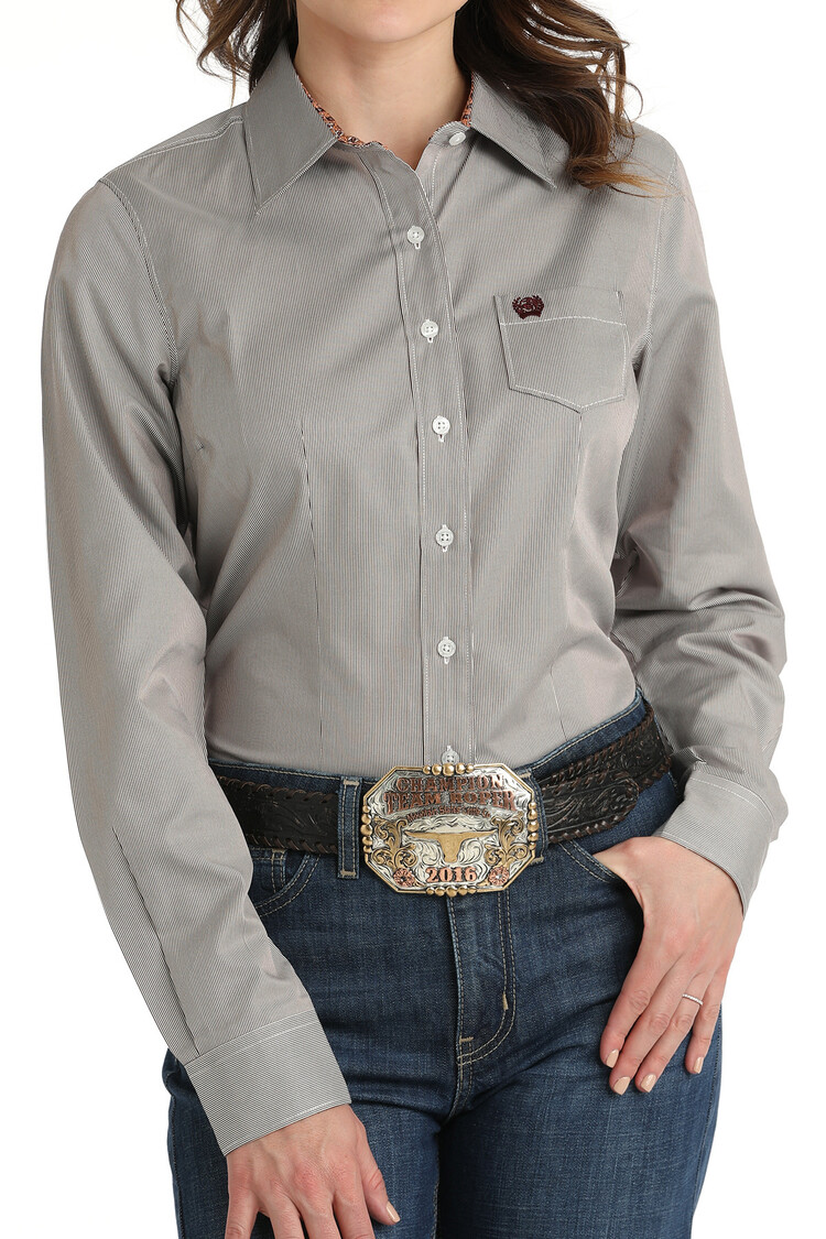 Cinch Tencel Shirt Purple Pinstripe