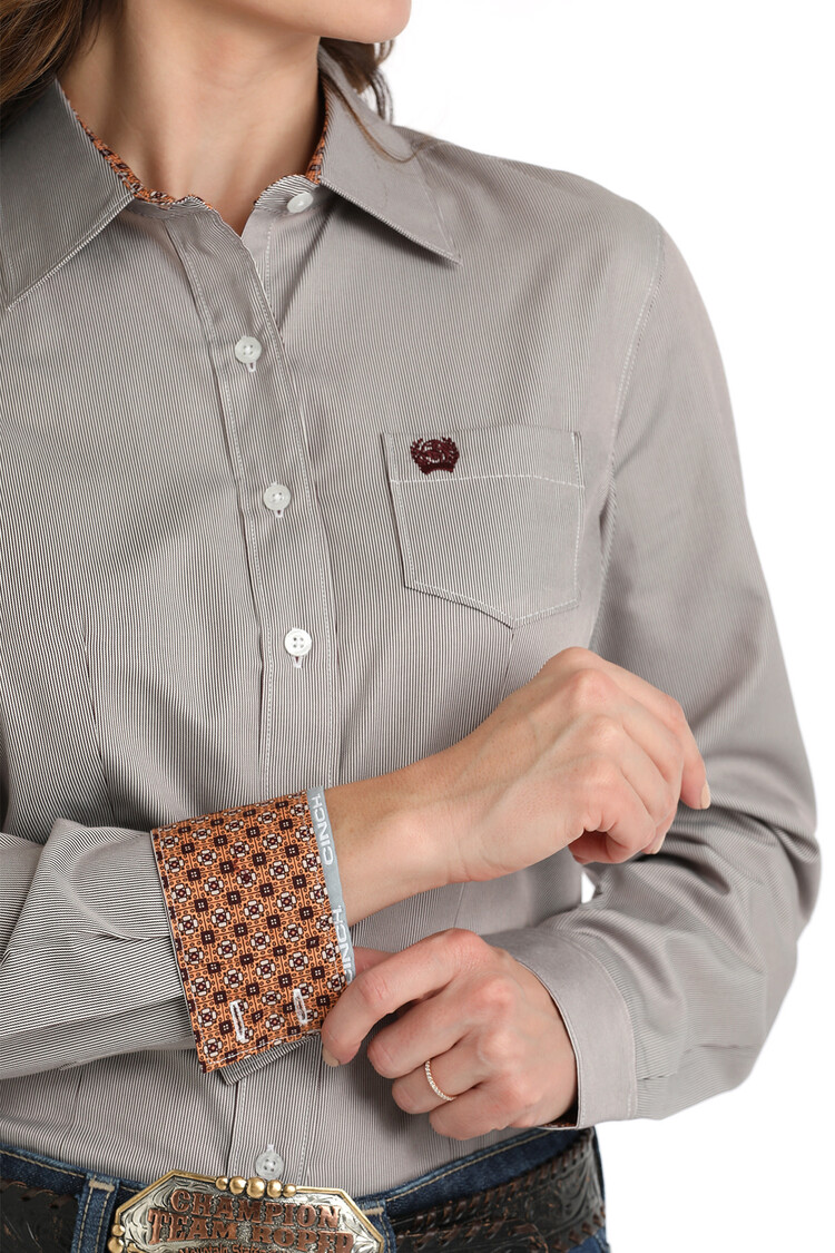 Cinch Tencel Shirt Purple Pinstripe