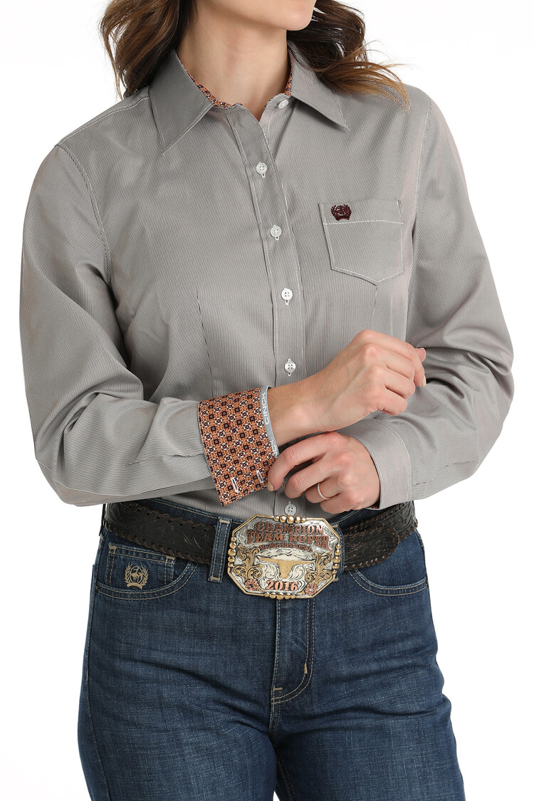 Cinch Tencel Shirt Purple Pinstripe