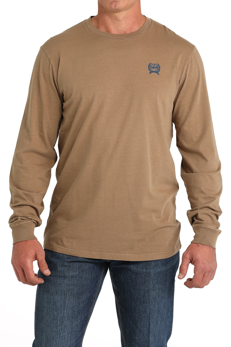 Cinch Ranchin Ain't Easy Long Sleeve Tee Khaki