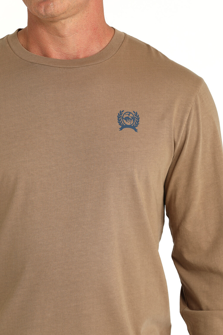 Cinch Ranchin Ain't Easy Long Sleeve Tee Khaki