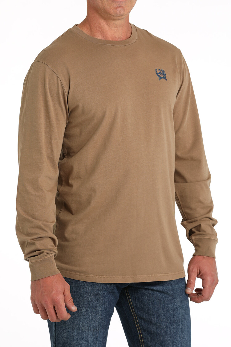 Cinch Ranchin Ain't Easy Long Sleeve Tee Khaki