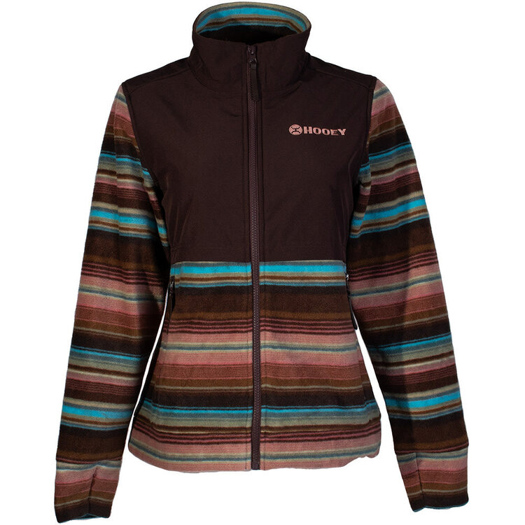 HOOey Ladies Tech Fleece Jacket Brown Serape