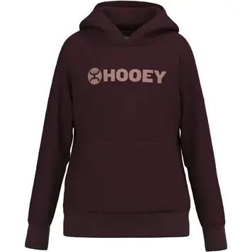 HOOey Girls Hooey Logo Hoodie Maroon with Pink