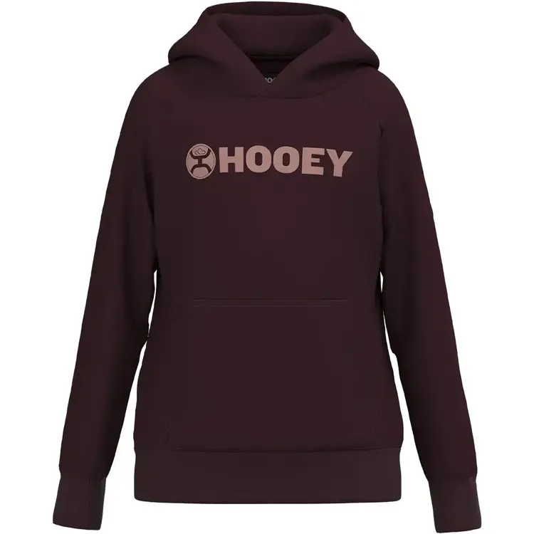 HOOey Girls Hooey Logo Hoodie Maroon with Pink