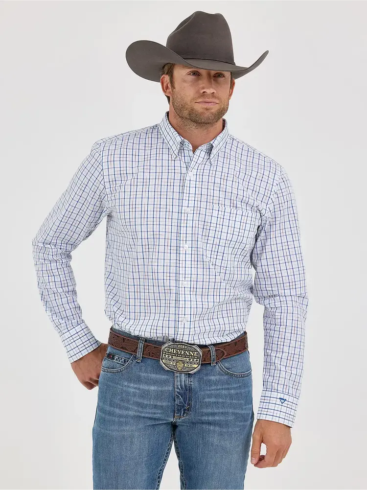 Wrangler Cody Johnson One Pocket Blue White Shirt
