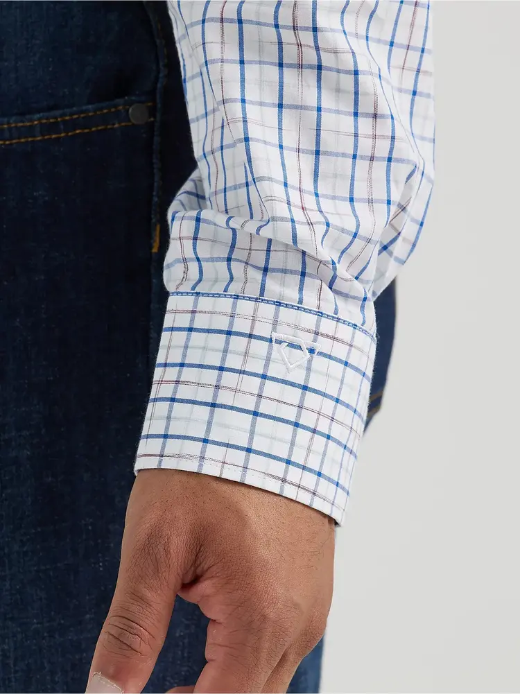 Wrangler Cody Johnson One Pocket Blue White Shirt
