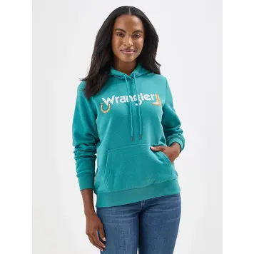 Wrangler Horseshoe Boot Hoodie in Green Blue Slate