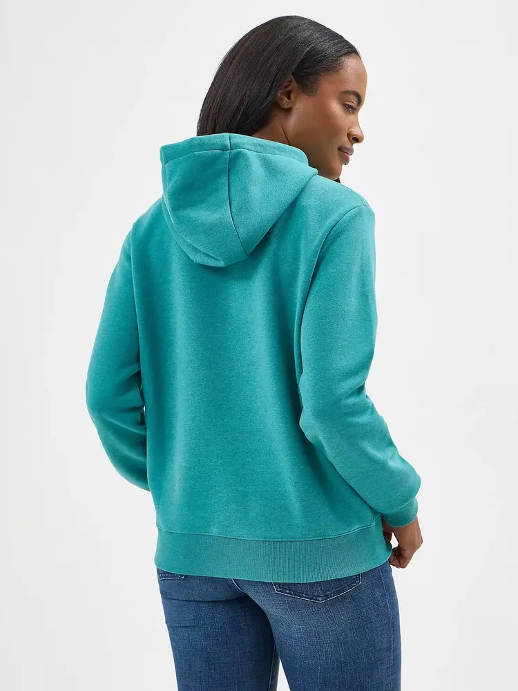 Wrangler Horseshoe Boot Hoodie in Green Blue Slate
