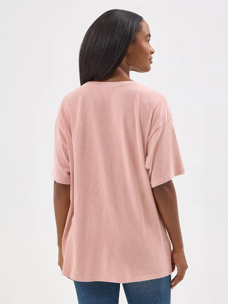 Wrangler Sweetheart Guitar Oversized Tee in Misty Rose