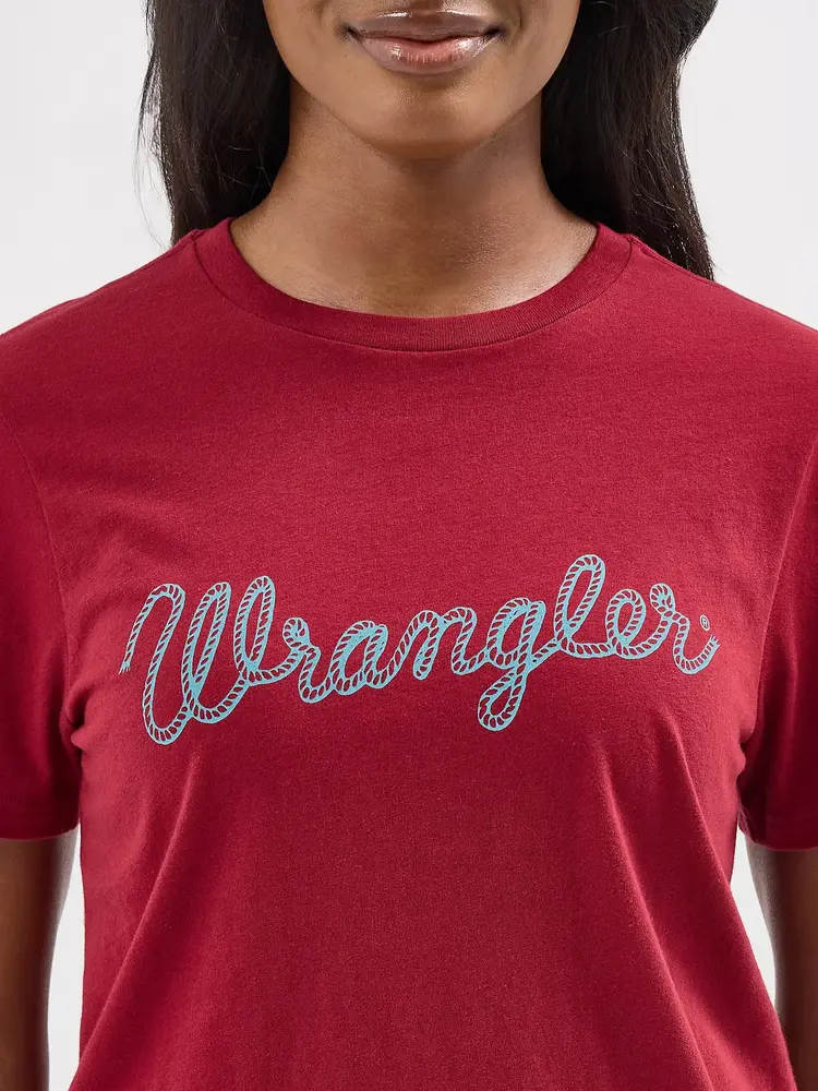Wrangler Rope Logo Tee in Biking Red