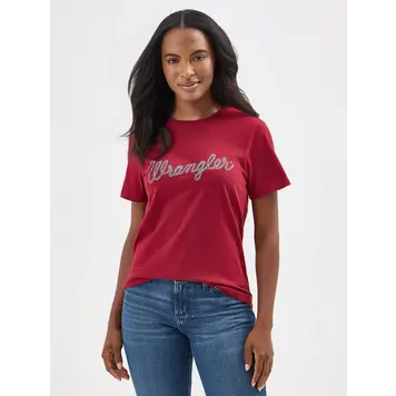 Wrangler Rope Logo Tee in Biking Red