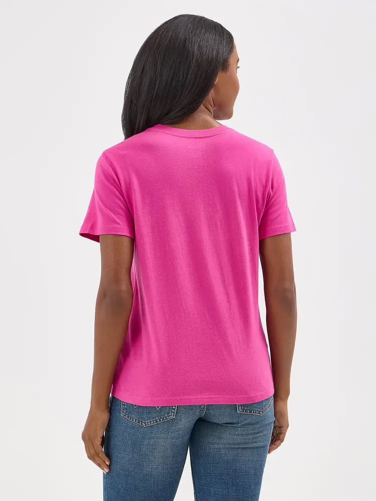 Wrangler Shadow Kabel Logo Vibrant Tee in Very Berry