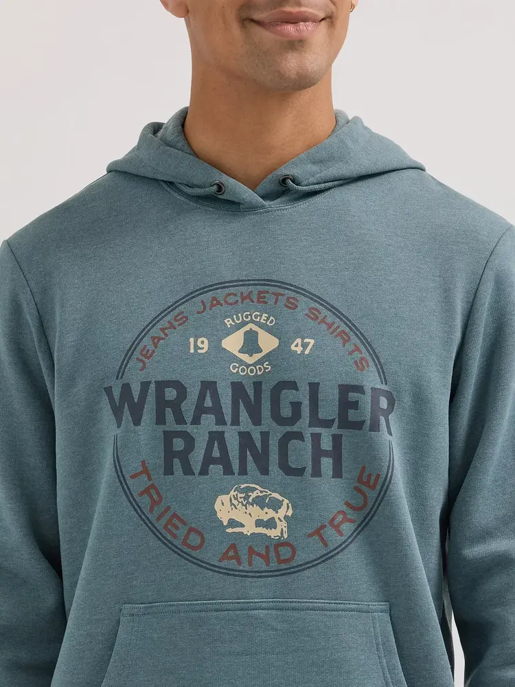 Wrangler 1947 Logo Hoodie in Goblin Blue