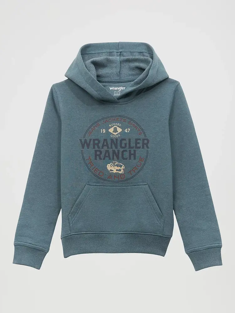 Wrangler Youth 1947 Ranch Hoodie in Goblin Blue