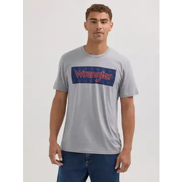 Wrangler Americana Kabel Logo Tee in Ultimate Gray Heather