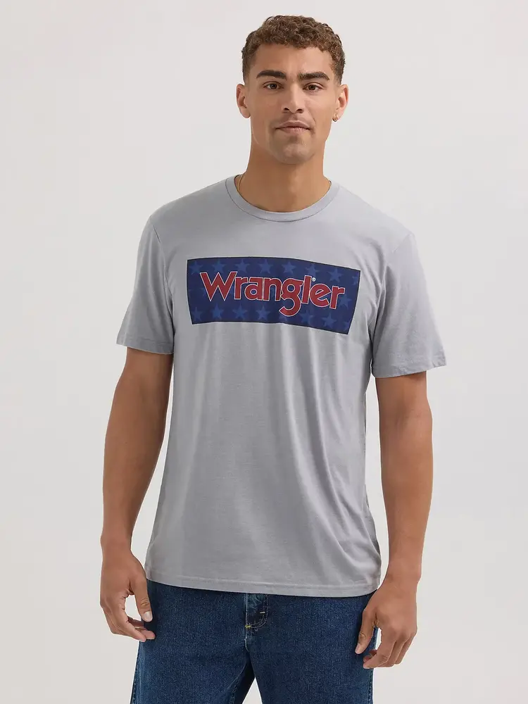 Wrangler Americana Kabel Logo Tee in Ultimate Gray Heather