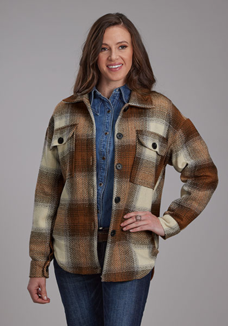 Roper Unlined Herringbone Plaid Shacket Assorted Colors