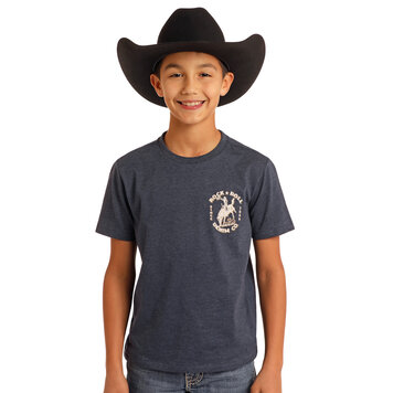 Rock & Roll Denim Graphic Bronco Tee Indigo