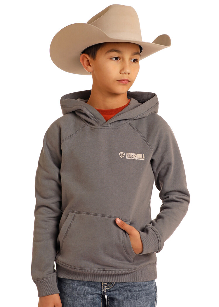 Rock & Roll Denim Youth Radiator Ranch Hoodie Grey