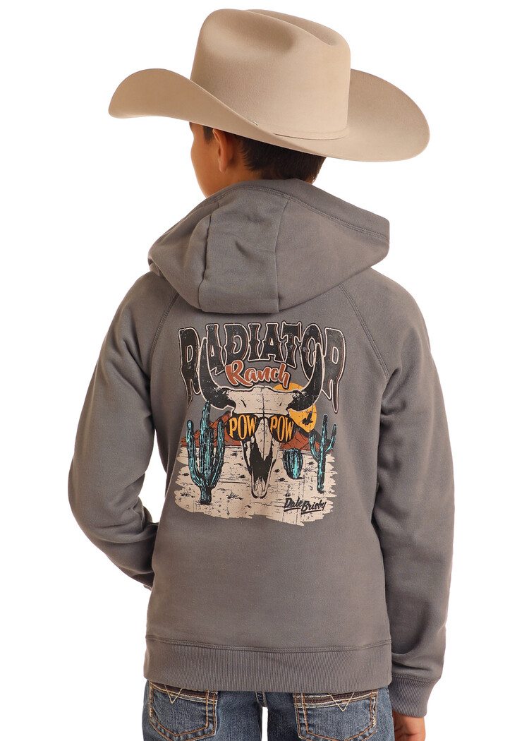 Rock & Roll Denim Youth Radiator Ranch Hoodie Grey