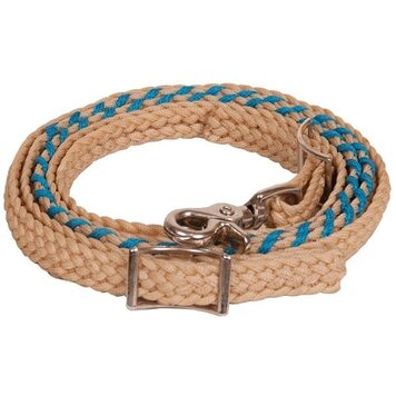 Mustang 3/4" Laced Waxed Roping Rein Turquoise
