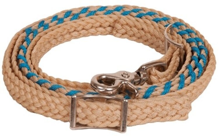 Mustang 3/4" Laced Waxed Roping Rein Turquoise
