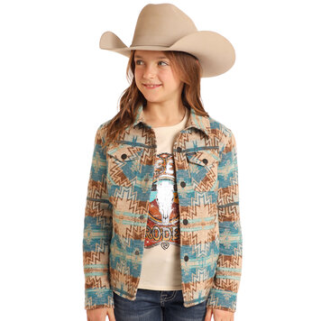 Rock & Roll Denim Youth Aztec Jacquard Shacket