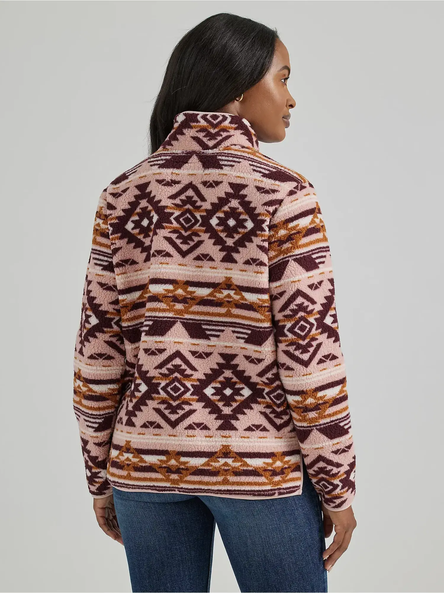 Mki sherpa quarter zip pink hot sale