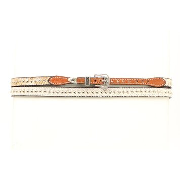 Double S Collection 3/8" Calf Hair Hatband Light Brown