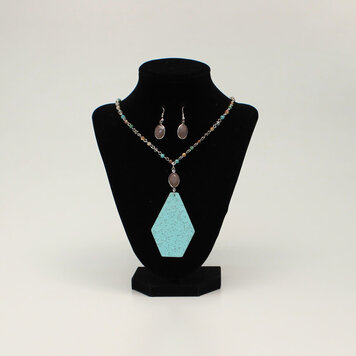 Blazin Roxx Multi Beaded Leather Pendant Set