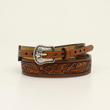 Nocona 7/8" Floral Embossed Tan Hatband
